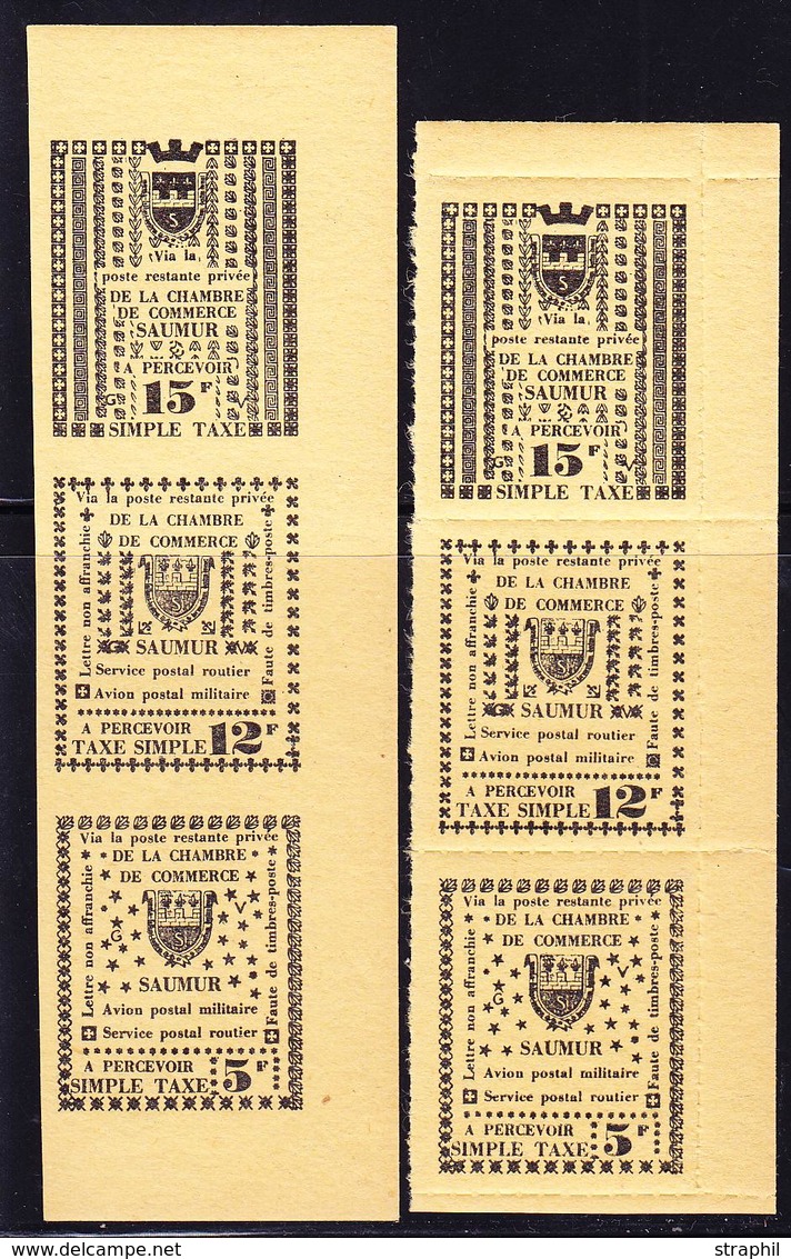 ** TIMBRES DE GREVE (REF. MAURY) - ** - N°4/6 - ND Et Percés En Ligne - Se Tenant - TB - Autres & Non Classés