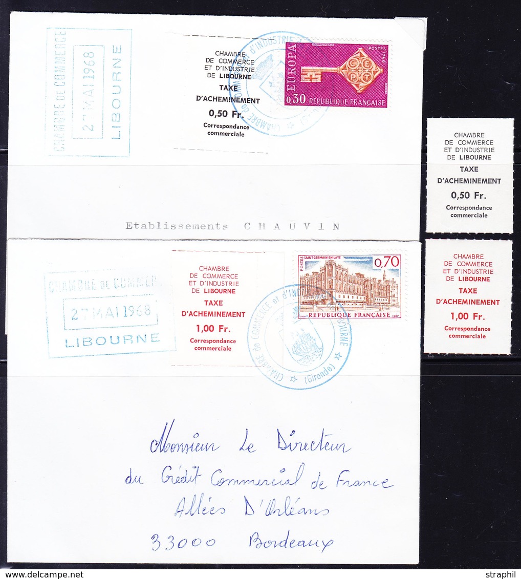 ** TIMBRES DE GREVE (REF. MAURY) - ** - N°10/11 - LIBOURNE +2 Lettres Oblit Chambre Commerce - TB - Other & Unclassified