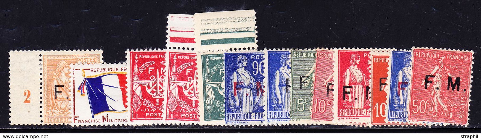 * FRANCHISE MILITAIRE - * - N°1, 3/13, 7a - Qques ** - TB - Military Postage Stamps