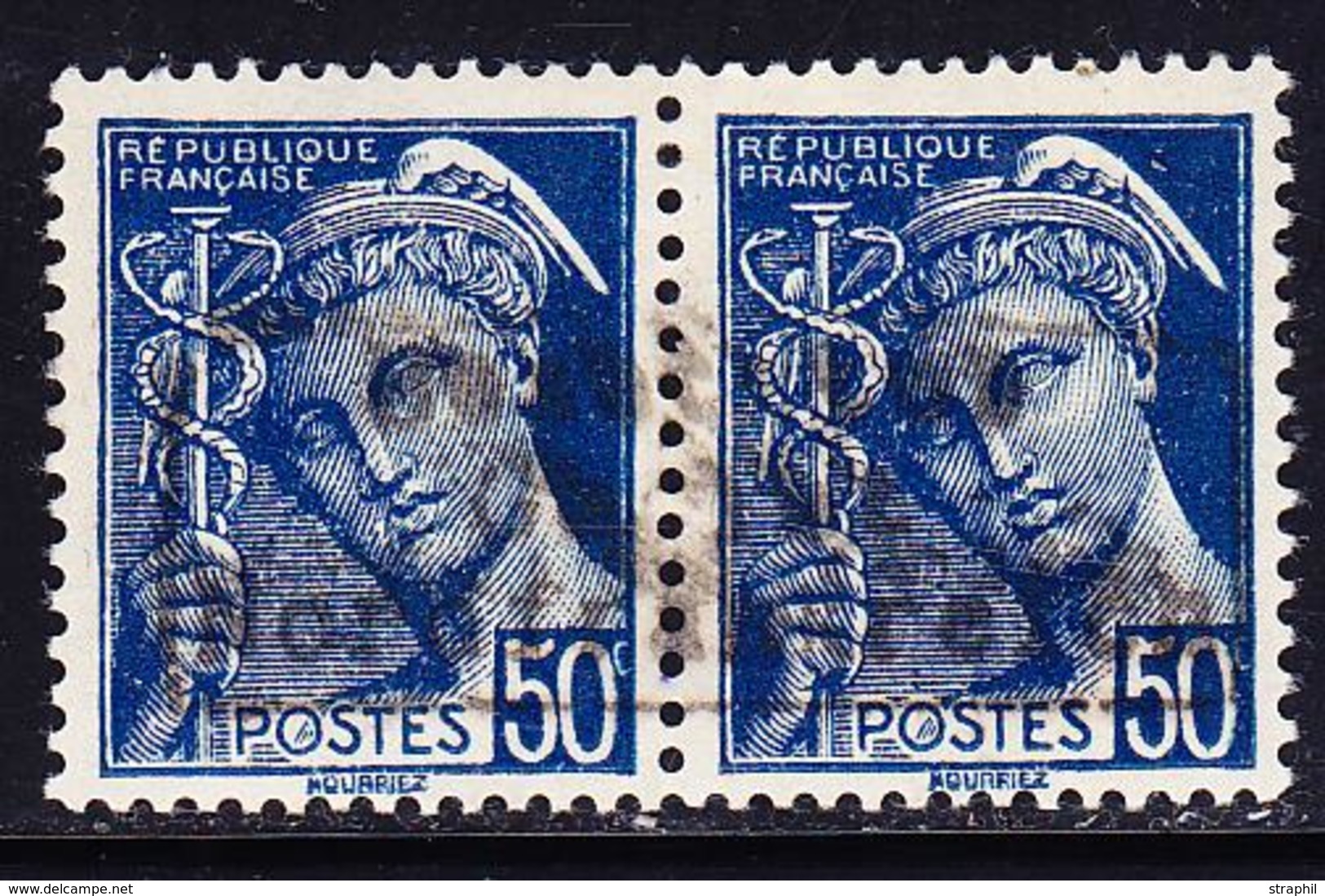 * TIMBRES DE GUERRE  - * - N°4 - 50c Bleu - Signé - TB - Guerre (timbres De)