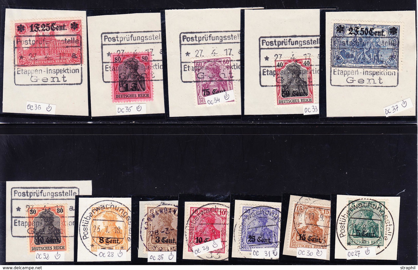 F TIMBRES DE GUERRE  - F - N°26/37 - Obl. Divers Dt Etappen GENT - TB - War Stamps