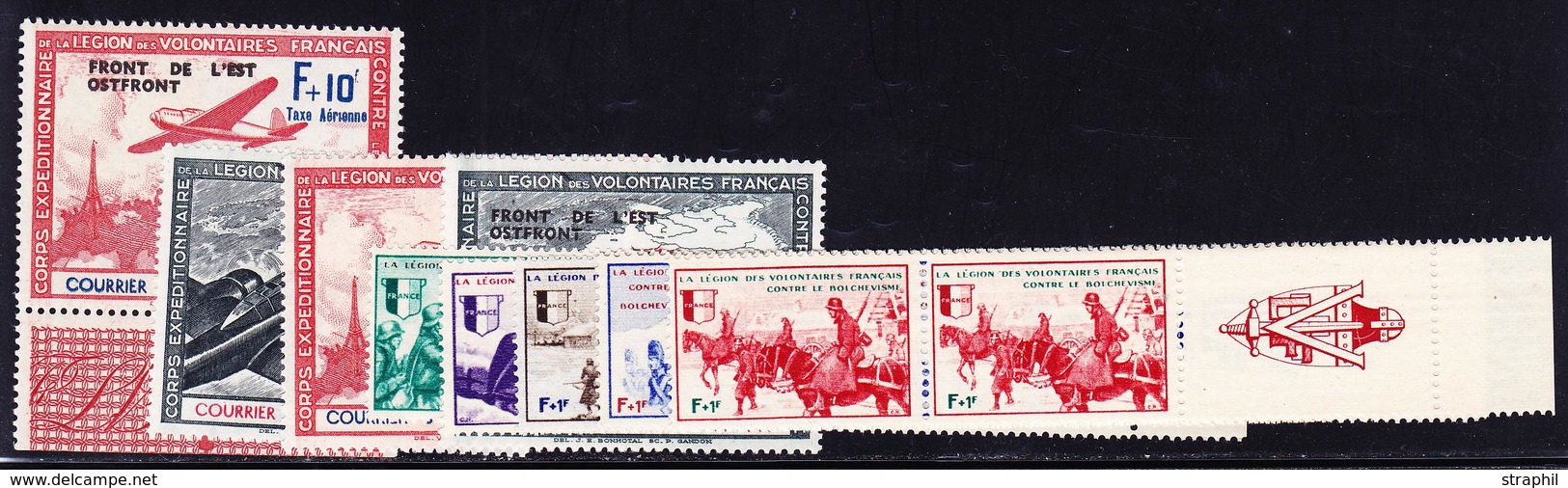 ** LEGION VOLONTAIRE FRANCAISE - ** - N°2/3, 4/5, 6/10 (x2 Dt 1 Avec Vignette) - TB - Guerre (timbres De)