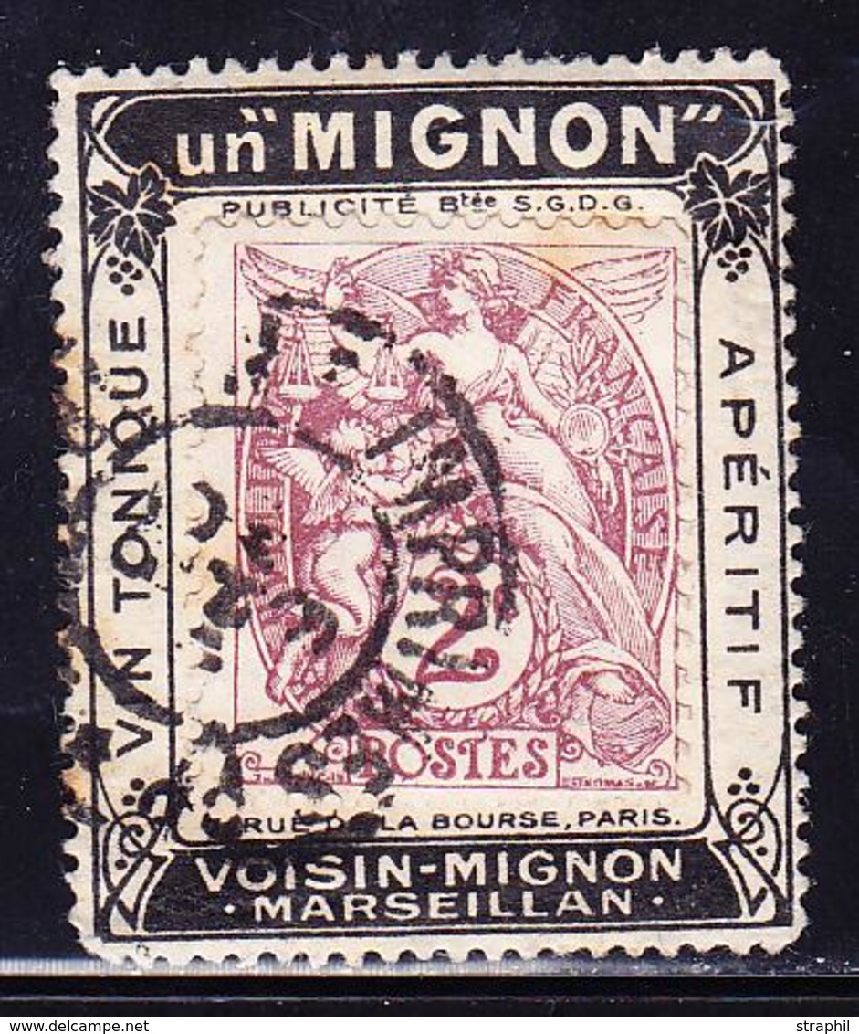 O PORTE TIMBRES - O - N°108 - 2c Brun Lilas Sur Porte Timbres Publicitaire Fond Noir " Un Mignon" TB/SUP - 1877-1920: Semi Modern Period