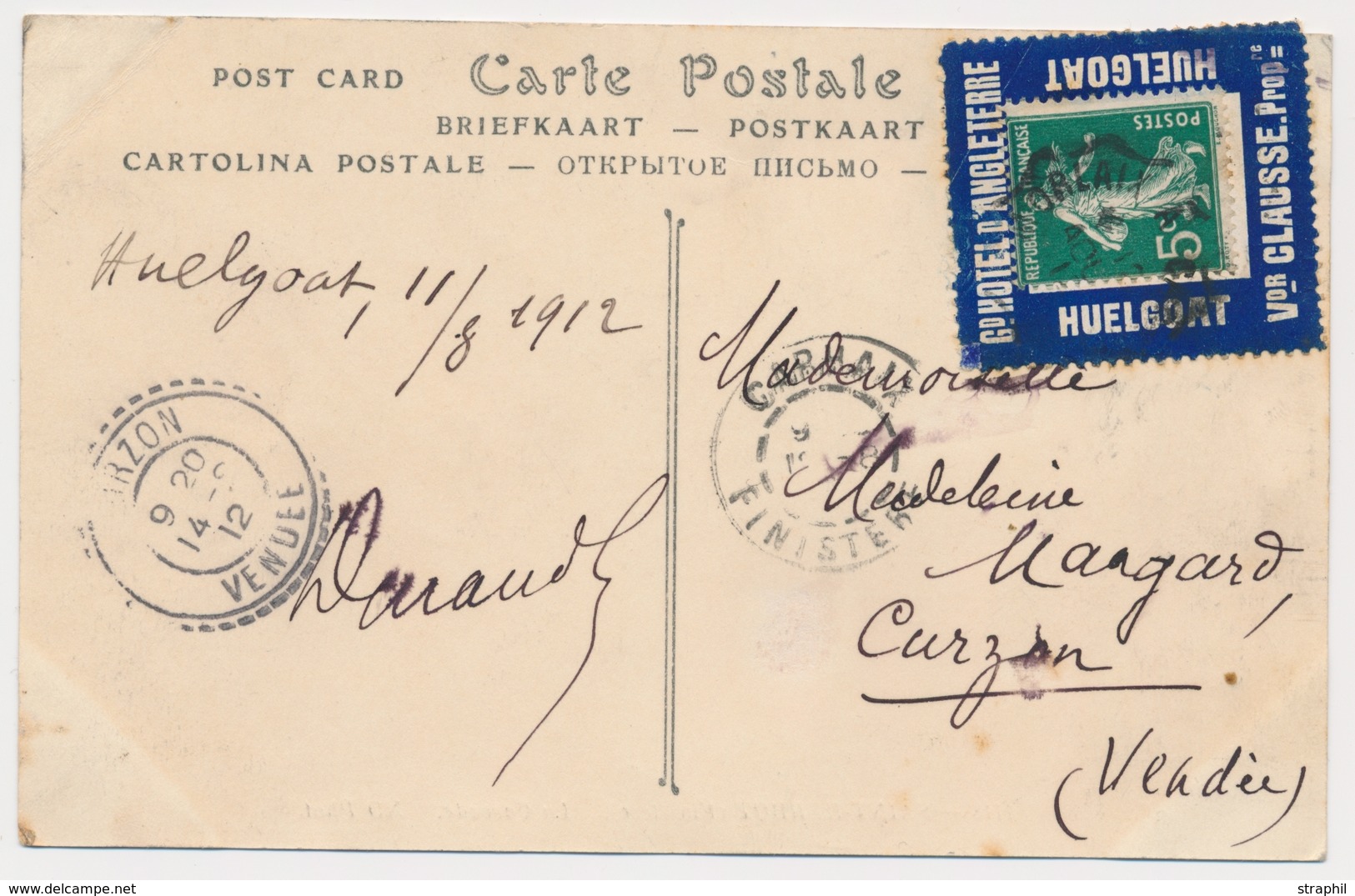 CP PORTE TIMBRES - CP - N°137 - Aux Pub " Gd Hotel D'Angleterre" "Hulgoat "  TB - 1877-1920: Semi Modern Period