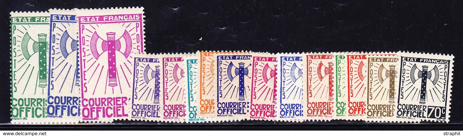 ** TIMBRES DE SERVICE - ** - N°1/15 - La Série Francisque - TB - Mint/Hinged