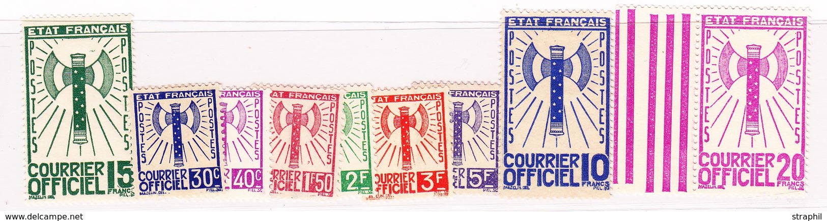 (*) TIMBRES DE SERVICE - (*) - N°2/3, 8/10, 12/3, 15 Et N°14 ** Signé - TB - Neufs