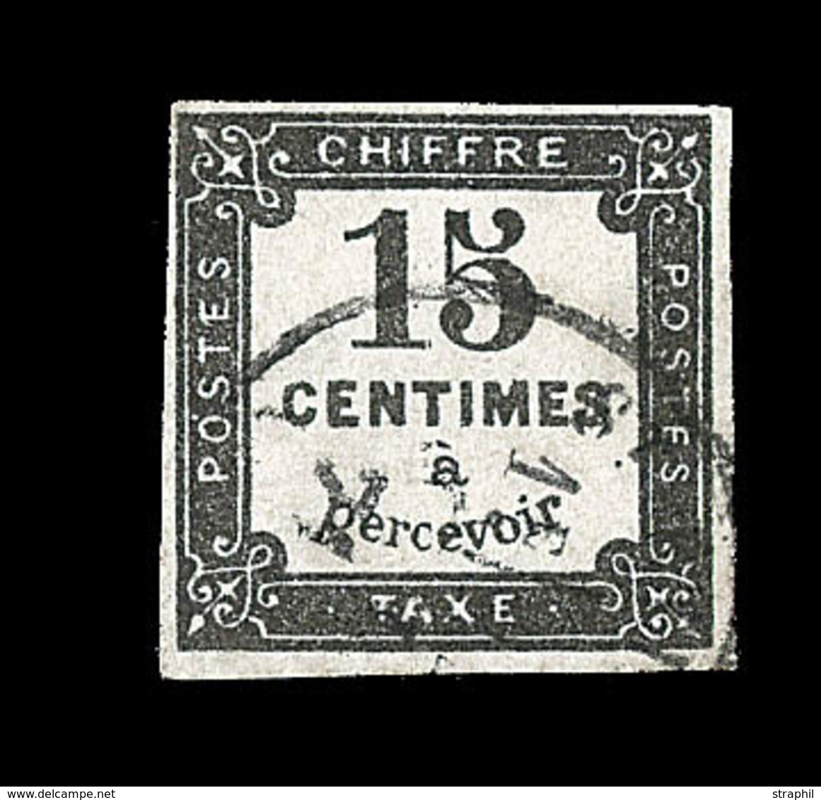 O TIMBRES TAXE - O - N°4 - 15c Noir - Signé Calves - TB - 1859-1959 Mint/hinged