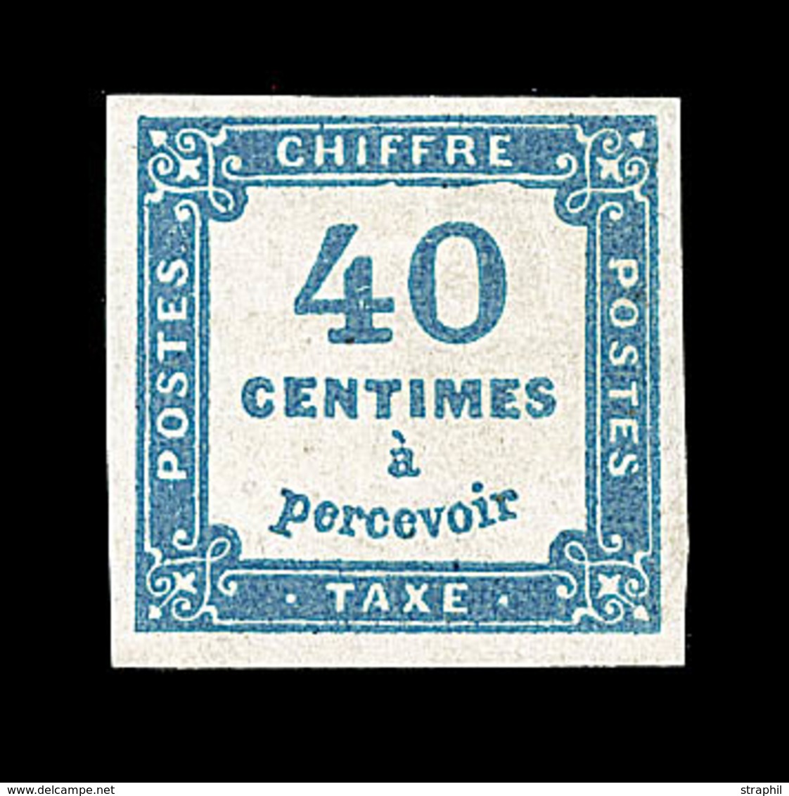 * TIMBRES TAXE - * - N°7 - 40c Bleu - Signé - TB - 1859-1959 Neufs