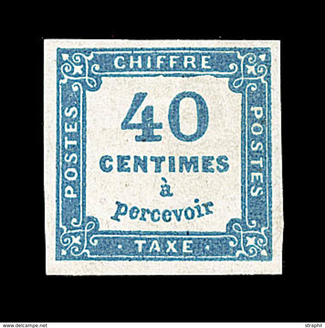 * TIMBRES TAXE - * - N°7 - 40c Bleu - Signé - TB - 1859-1959 Mint/hinged