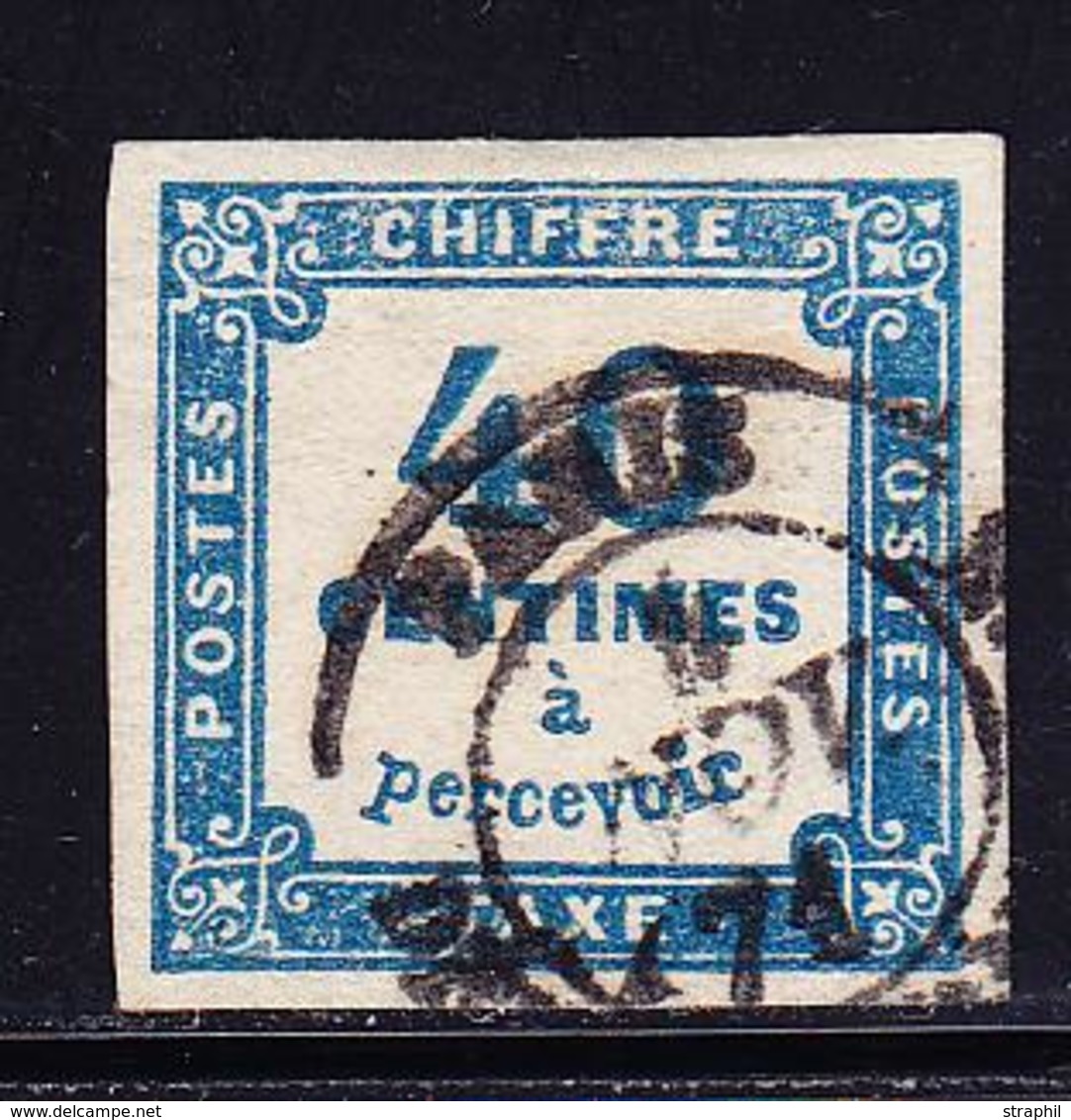 O TIMBRES TAXE - O - N°7b - 40c Bleu  De Prusse - B - 1859-1959 Mint/hinged