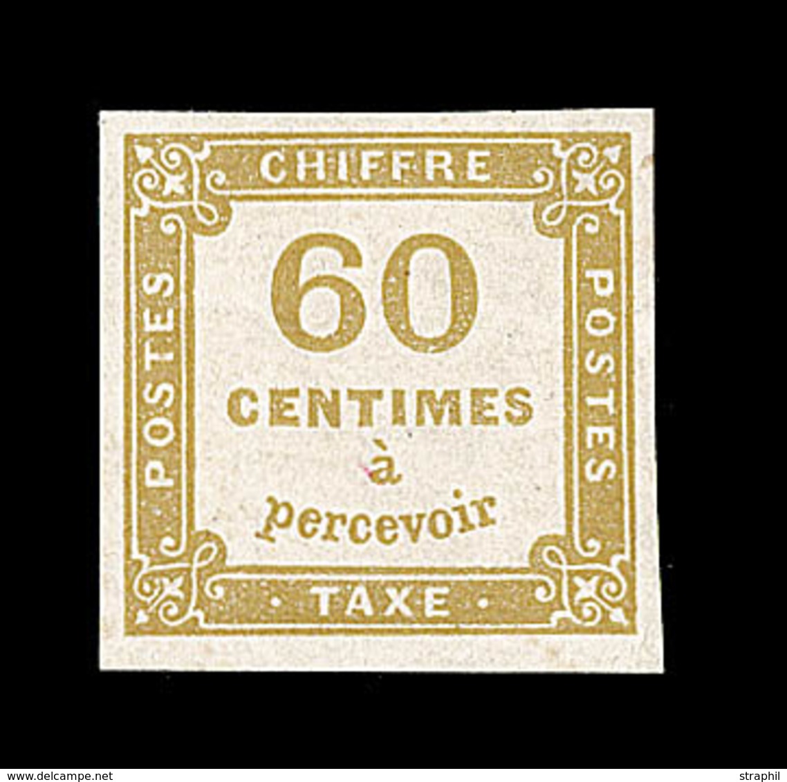 * TIMBRES TAXE - * - N°8 - 60c Bistre - Signé Senf - TB - 1859-1959 Mint/hinged