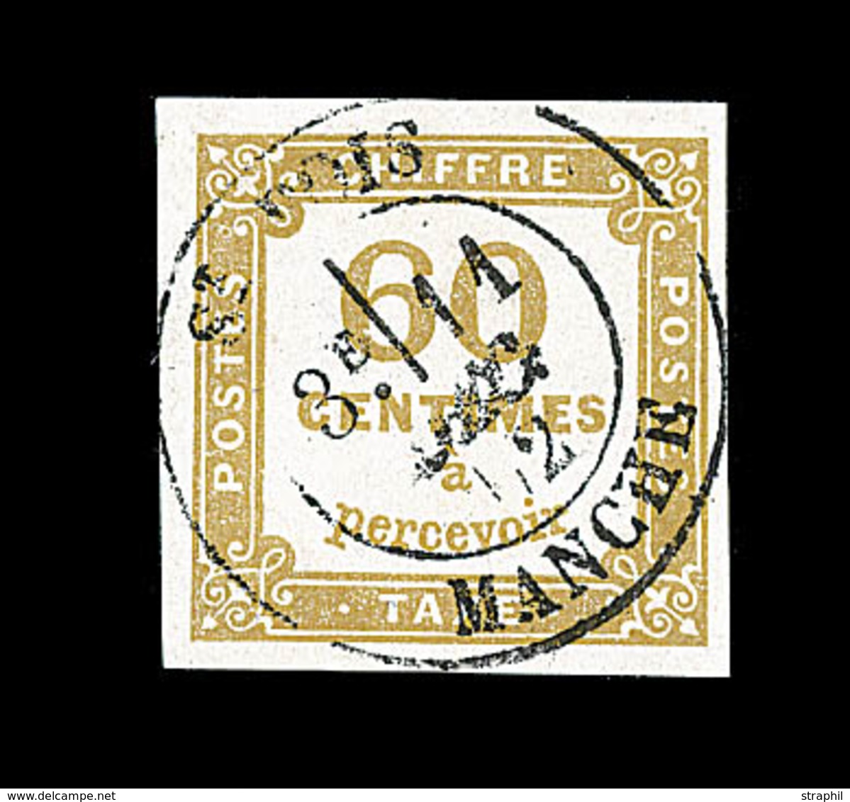 O TIMBRES TAXE - O - N°8 - 60c Bistre - Belles Obl. - TB - 1859-1959 Neufs