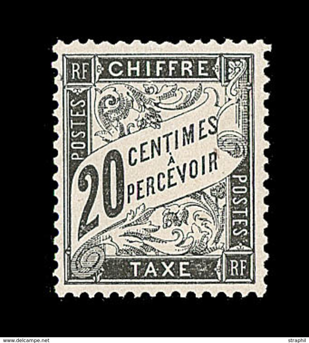 ** TIMBRES TAXE - ** - N°17 - 20c Noir - TB Centrage - Signé Calves - TB - 1859-1959 Neufs