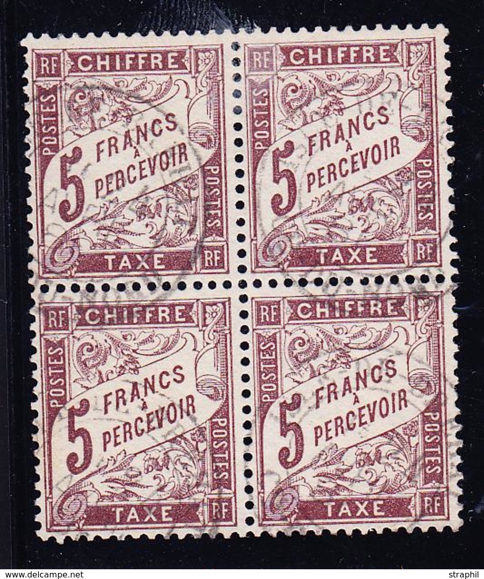 O TIMBRES TAXE - O - N°27 - 5F Marron - Bloc De 4  - TB - 1859-1959 Neufs