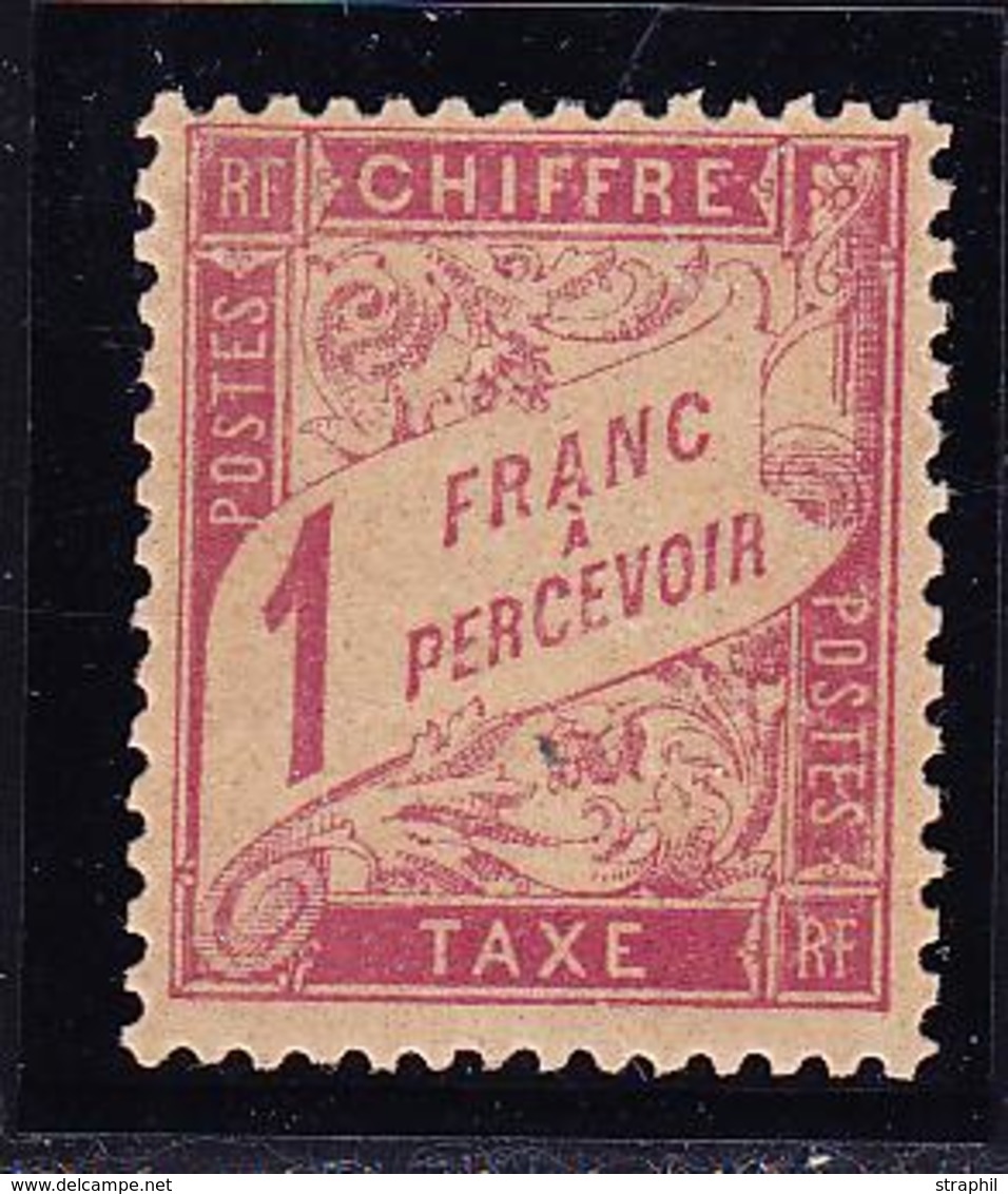 * TIMBRES TAXE - * - N°39 - 1F Rose S/paille - Charn. Légère - TB - 1859-1959 Neufs