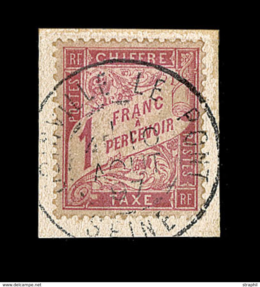 F TIMBRES TAXE - F - N°39 - 1F Rose S/paille - Obl. Joinville Le Pont - TB/SUP - 1859-1959 Neufs