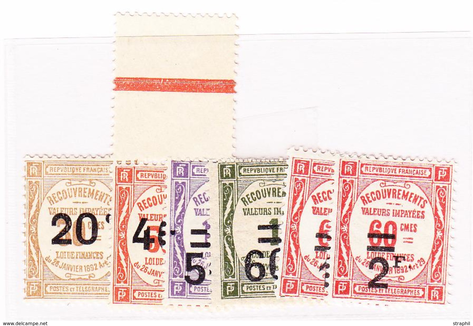 ** TIMBRES TAXE - ** - N°49/54 - N°50 Bdf - TB - 1859-1959 Neufs