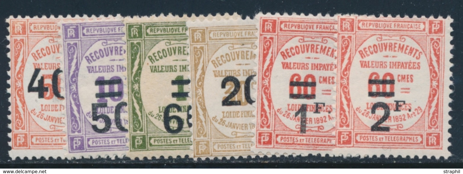 ** TIMBRES TAXE - ** - N°49/54 - 6 Val. TB - 1859-1959 Neufs