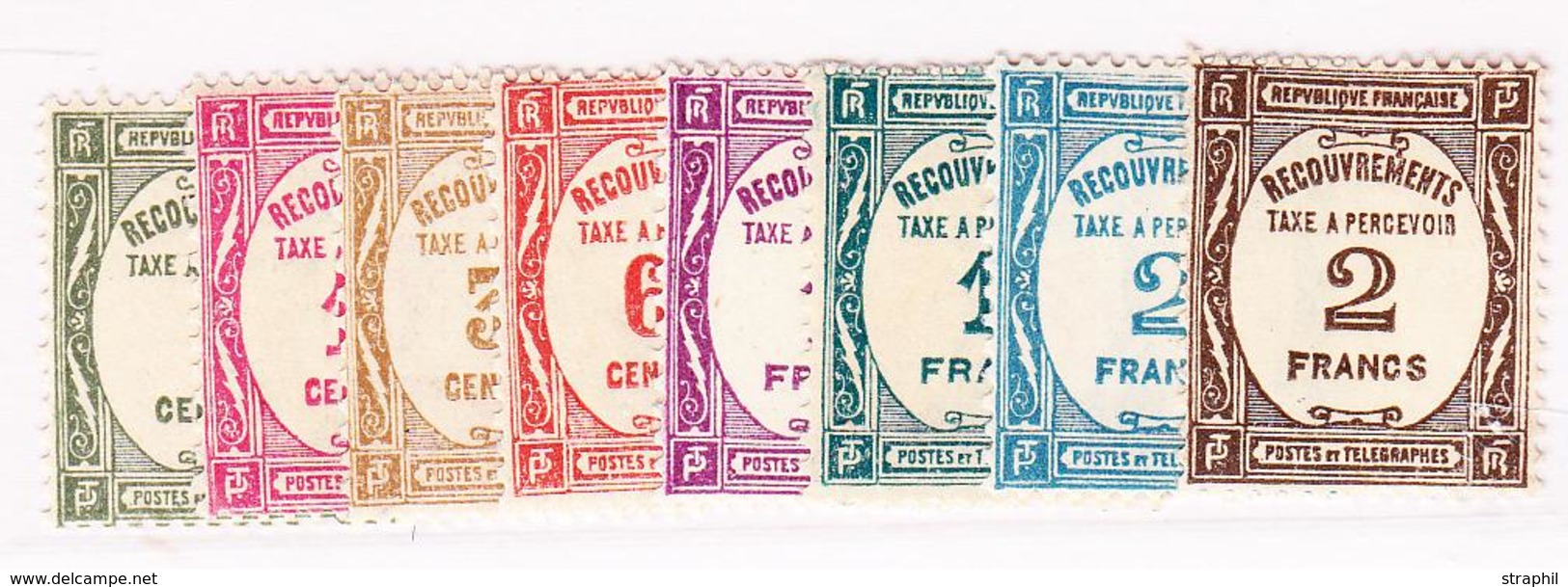 ** TIMBRES TAXE - ** - N°55/62 - 8 Val. - TB - 1859-1959 Neufs