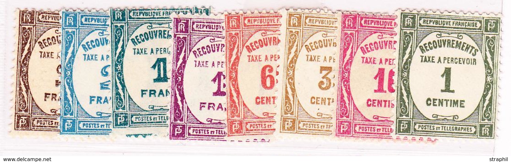 ** TIMBRES TAXE - ** - N°55/62 - 8 Val. - TB - 1859-1959 Neufs