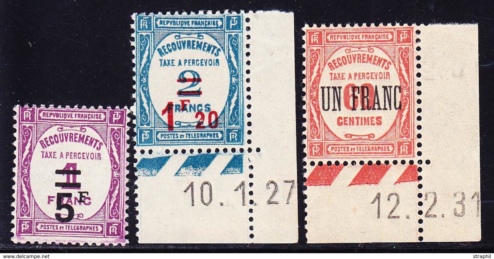 ** TIMBRES TAXE - ** - N°63/65 - N°63/64 Avec C. Daté - TB - 1859-1959 Neufs