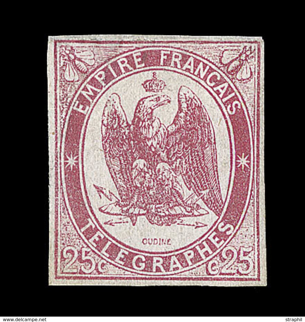 * TIMBRES - TELEGRAPHE - * - N°1 - 25c Rouge Carmin - Signé Calves  - TB - Télégraphes Et Téléphones