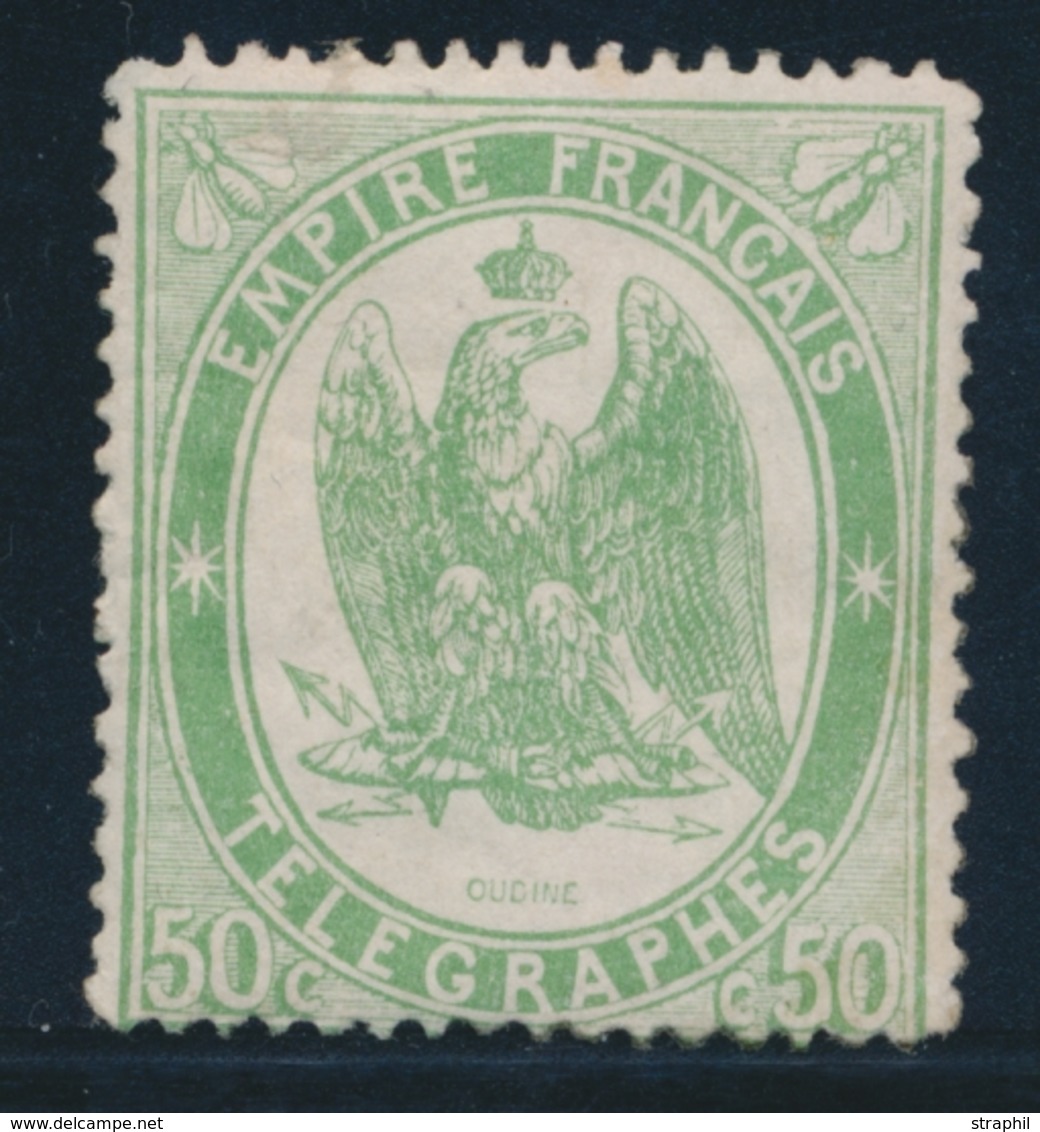 * TIMBRES - TELEGRAPHE - * - N°6 - 50c Vert - Charn. Légère - TB - Telegraph And Telephone