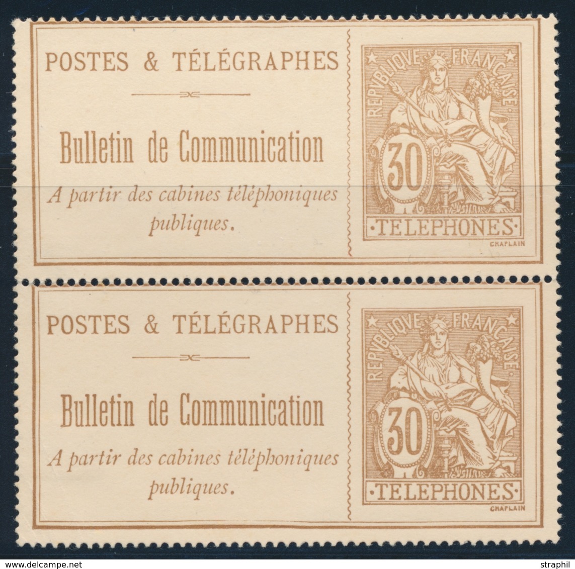 (*) TIMBRES - TELEPHONE - (*) - N°25 - Paire Vertic. - TB - Telegraph And Telephone