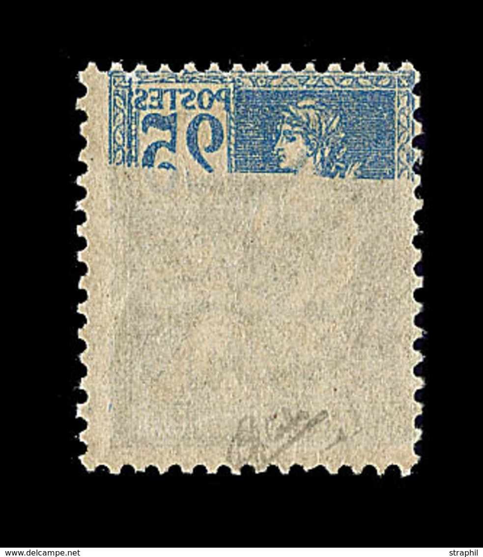 ** VARIETES  - ** - N°114 - 25c Bleu - Recto Verso Partiel - Signé Calves - TB - Neufs