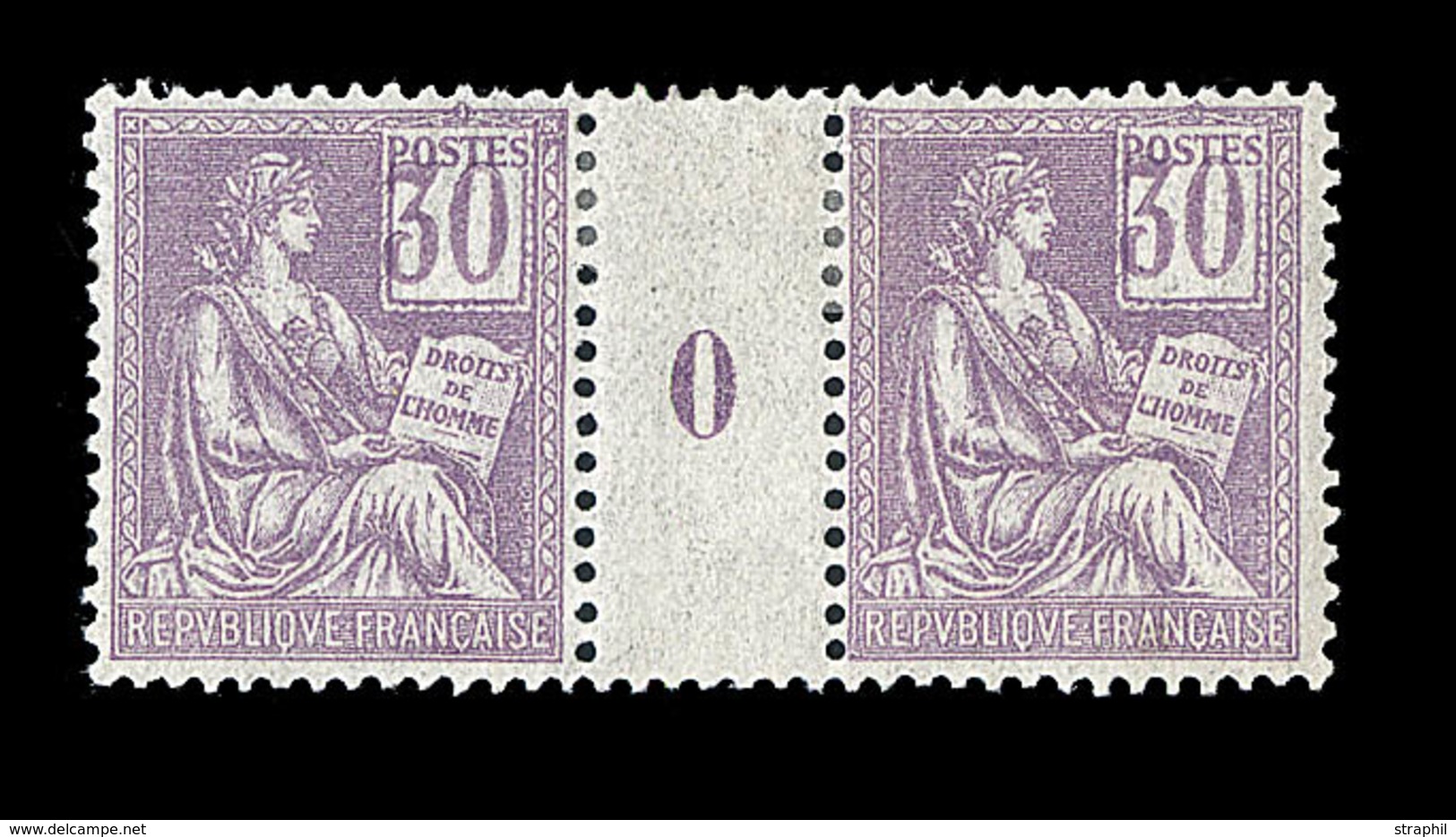 * VARIETES  - * - N°115a - Paire - Mill.0 - Chiffres Déplacés - TB - Unused Stamps