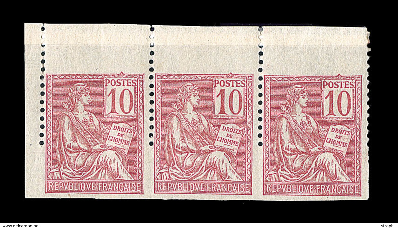 * VARIETES  - * - N°116 - Bde De 3 - BDF - ND Horiz. - B/TB - Unused Stamps