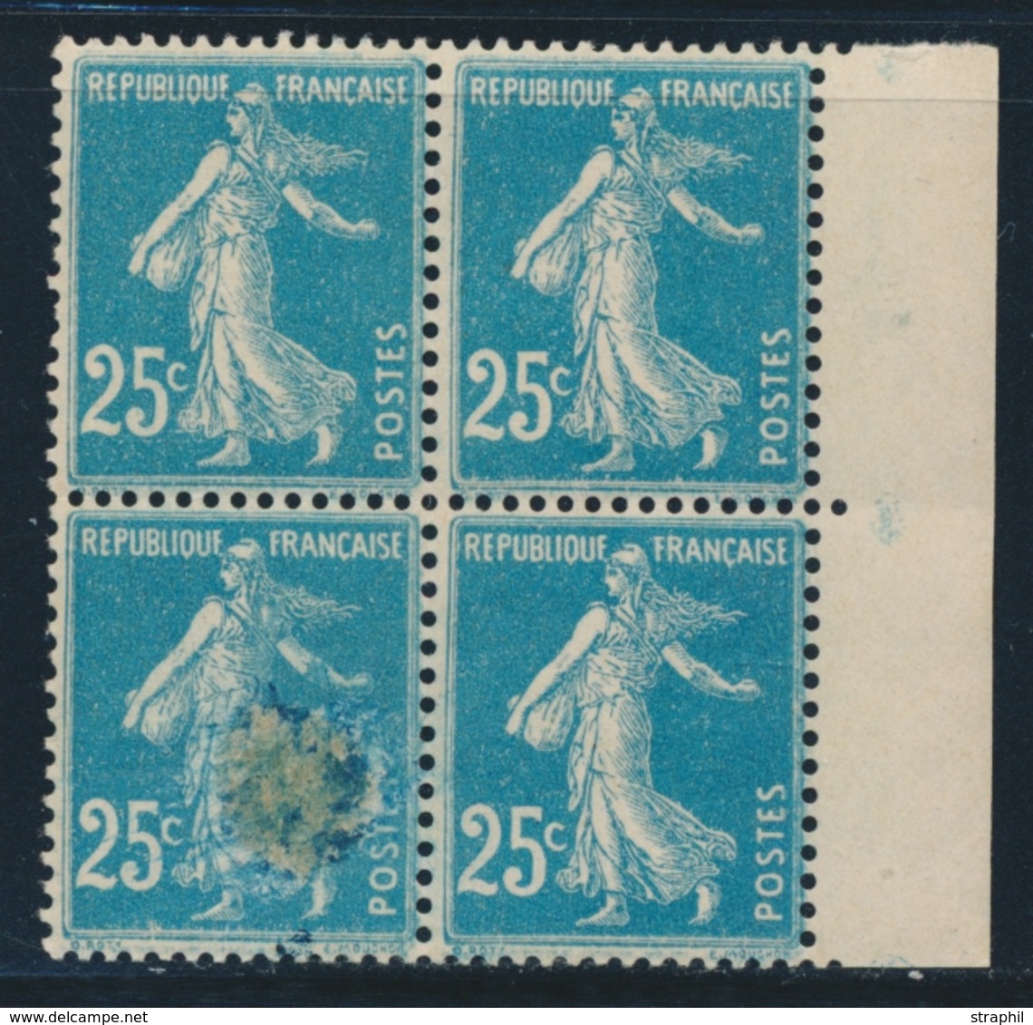 ** VARIETES  - ** - N°140 - Bloc De 4 - BDF - Superbe Variété D'Impression S/1 T. - TB - Unused Stamps