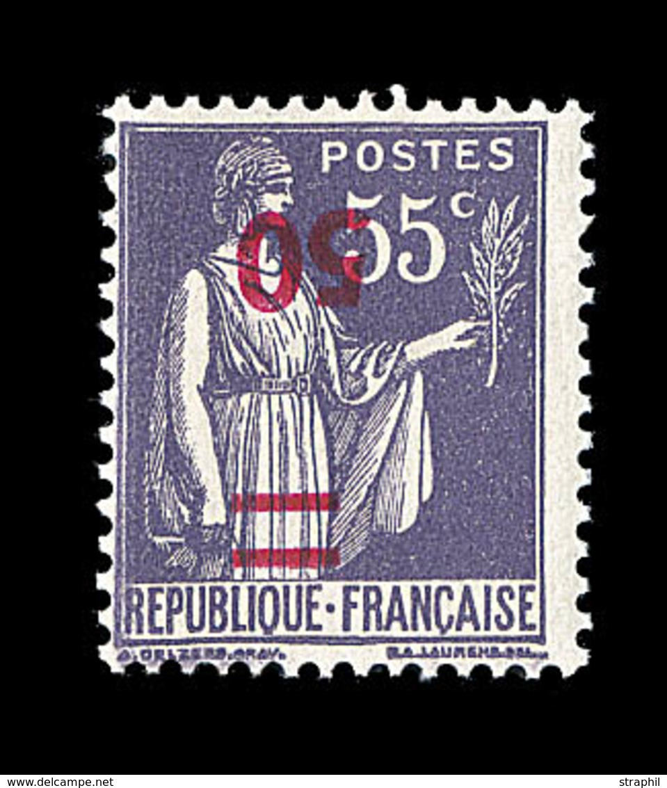 ** VARIETES  - ** - N°478a - Surch. Renversée - Signé Calves - TB - Unused Stamps