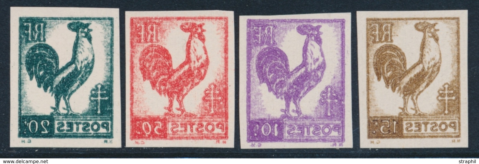 ** VARIETES  - ** - N°633, 646/48 - Recto Verso - ND - TB - Unused Stamps