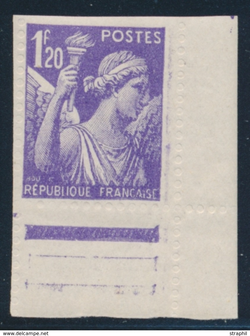 ** VARIETES  - ** - N°651 - 1F20  Violet - CdF - Dentelure Aveugle - TB - Unused Stamps