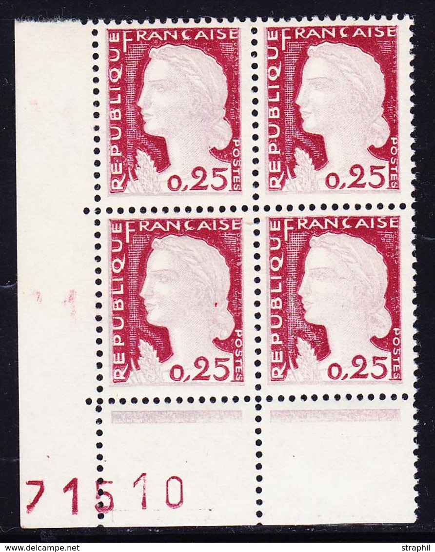 ** VARIETES  - ** - N°1263 - Bloc De 4 - Cdf Numéroté - Rose Clair Au Lieu De Gris - TB - Neufs