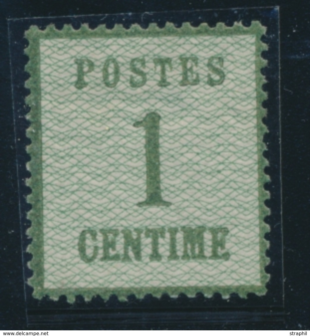 * TIMBRES D'ALSACE LORRAINE (1870-71) - * - N°1b - Burelage Renversé - Signé - Forte Trace - Aspect TB - Other & Unclassified