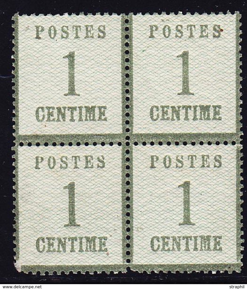 ** TIMBRES D'ALSACE LORRAINE (1870-71) - ** - N°1 - Bloc De 4 - 1ex Coin Défect. Sinon TB - Autres & Non Classés