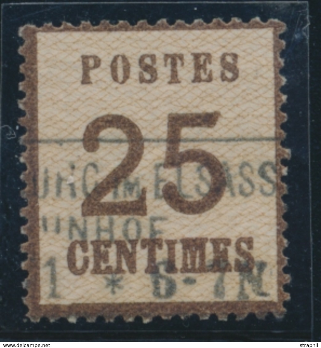 O TIMBRES D'ALSACE LORRAINE (1870-71) - O - N°7 - Obl. Cachet Rectang. Strasbourg Im Elsass/Bahnhof - Bon Centrage - TB - Autres & Non Classés