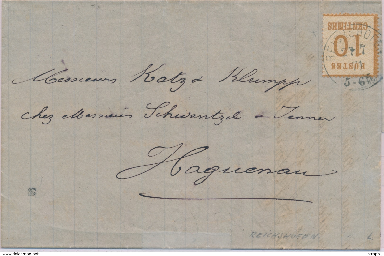 LAC TIMBRES 1870/71 S/LETTRE - LAC - N°5 - Càd Reichshofen 21.7.71 P. Haguenau - B/TB - Autres & Non Classés