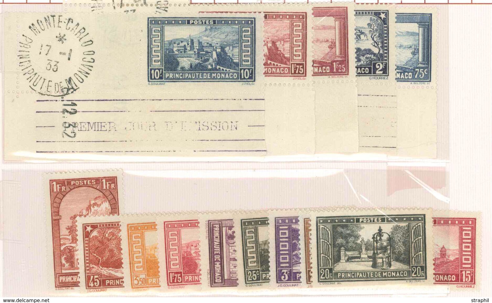 ** TIMBRES POSTE - ** - N°119/34 - N°124/25, 127, 128A, 129, 133  Avec CDF Daté + Flamme 1er Jour - Obl. 17/1/33 S/BDF - - Autres & Non Classés