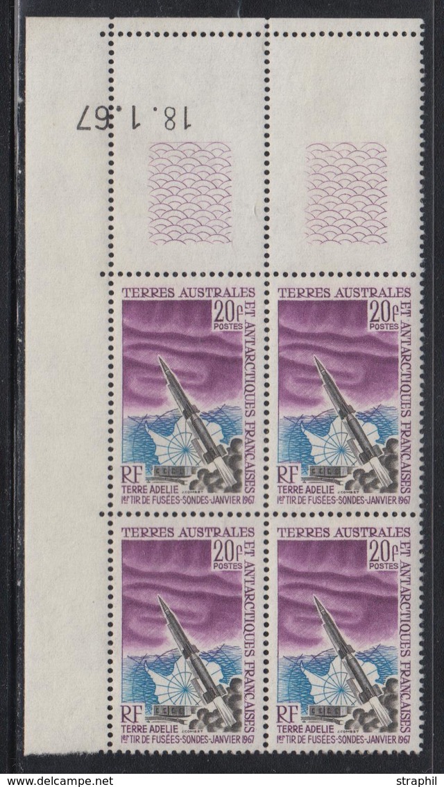 ** T.A.A.F - ** - N°23 - 20F Fusée Sonde - Bloc De 4 - CàD 18/1/67 - TB - Unused Stamps