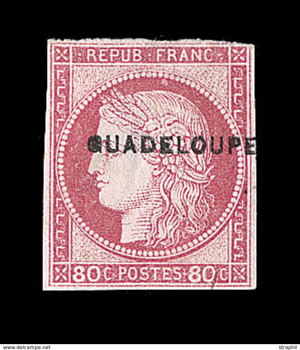 * GUADELOUPE  - * - N°13 - 80c Rose - Signé Roumet - Clair - Autres & Non Classés