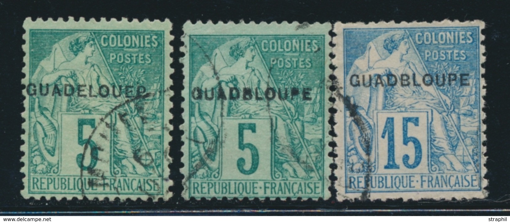 O GUADELOUPE  - O - N°17a (B), 19a (B) - GUADBLOUPE + N°17a (D) - GUADELOUEP - TB - Other & Unclassified