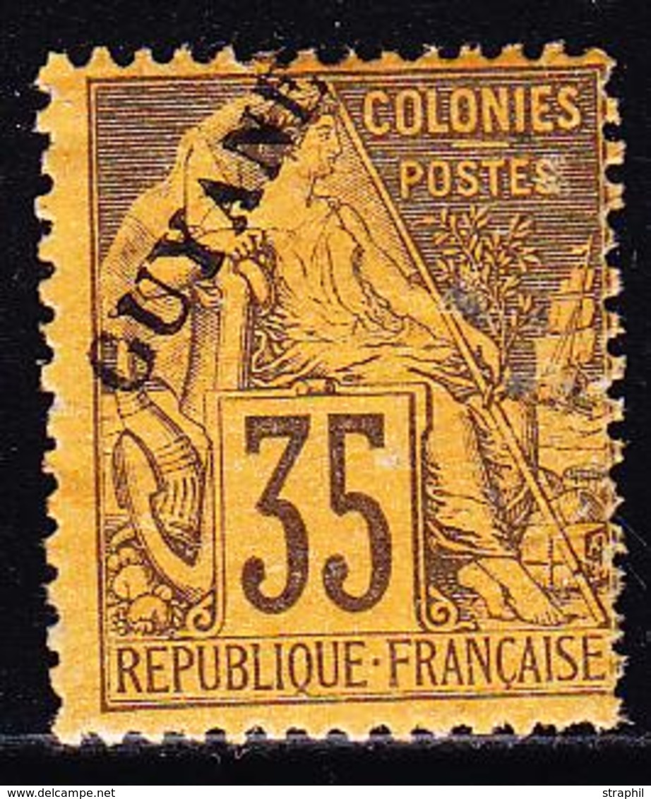 * GUYANE - * - N°25- 35c Violet Noir S/jaune - Bloc De 4 - TB - Other & Unclassified