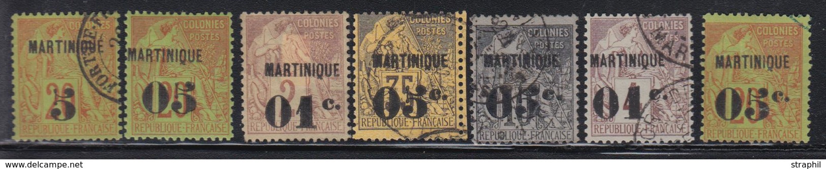 */O MARTINIQUE - */O - N°1, 4, 7/8, 10/11, 13 - Etats Divers - Maj. TB - Autres & Non Classés