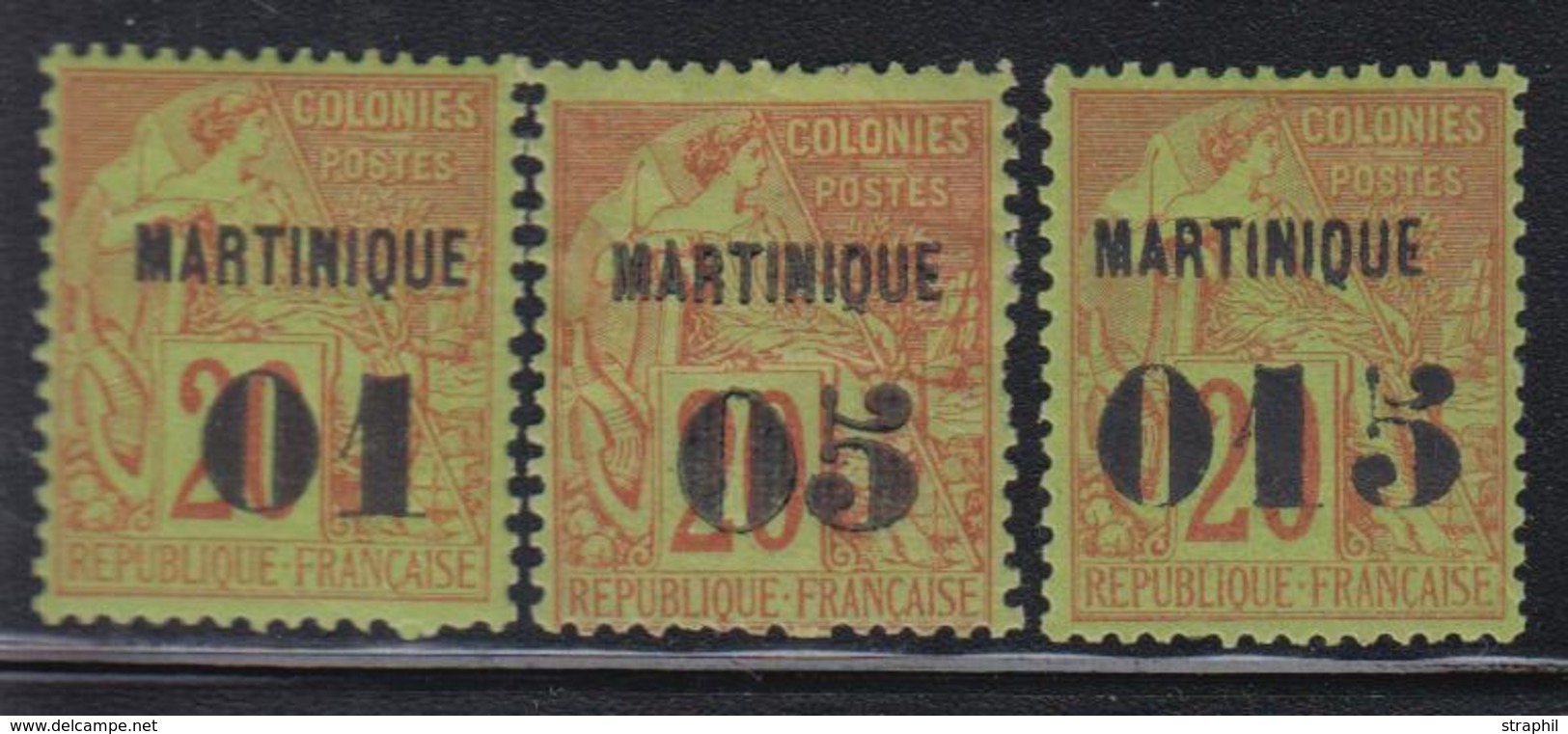 * MARTINIQUE - * - N°3/4 + 6 - Les 3 Val. - TB - Other & Unclassified