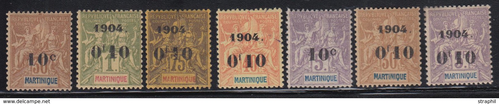 * MARTINIQUE - * - N°52/59  Sf N°56 - N°59 Surch. Recto/verso - TB - Autres & Non Classés