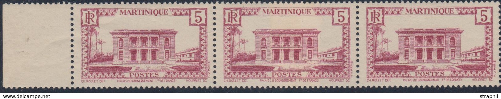 ** MARTINIQUE - ** - N°136 - Bde De 3 Dt Impression S/Raccord - TB - Other & Unclassified