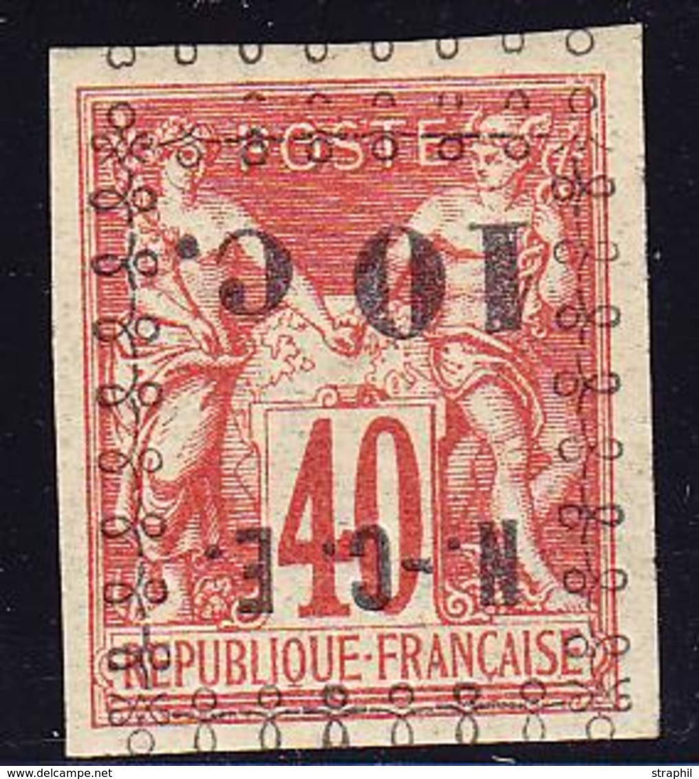 ** NOUVELLE CALEDONIE - ** - N°11a - 10c S/40c Rge Orange - Surcharge Renverssée - TB - Vide